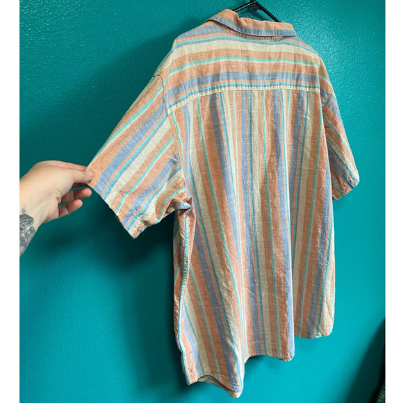 Columbia Under Exposure Striped Yarn Dye Men's Button Up XXL - Picture 7 of 9